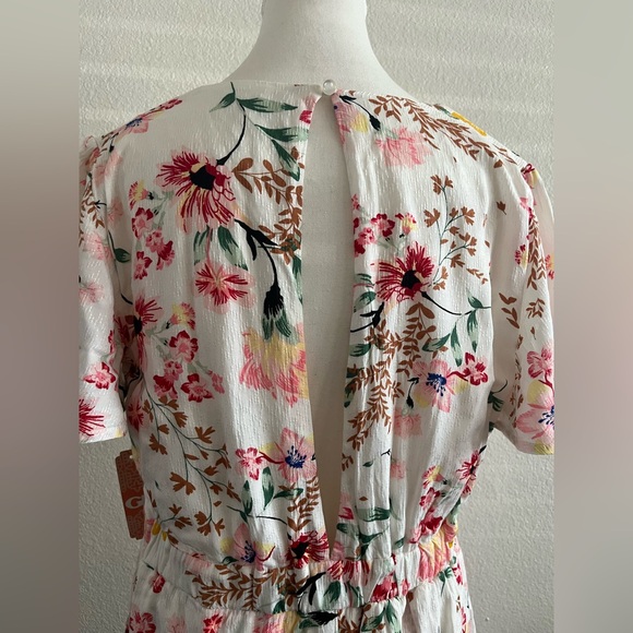 GB Floral V-Neck Romper Maxi Dress L - Picture 5 of 16